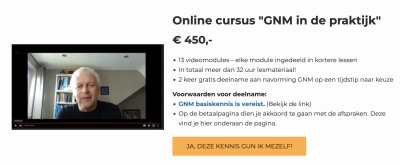 Online GNM verdiepingscursus Johan Denis